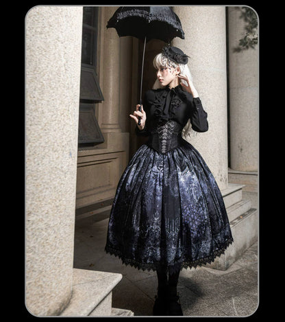 Susin Lolita - Bone-Eroded Butterfly - Gothic Lolita JSK & SK Set