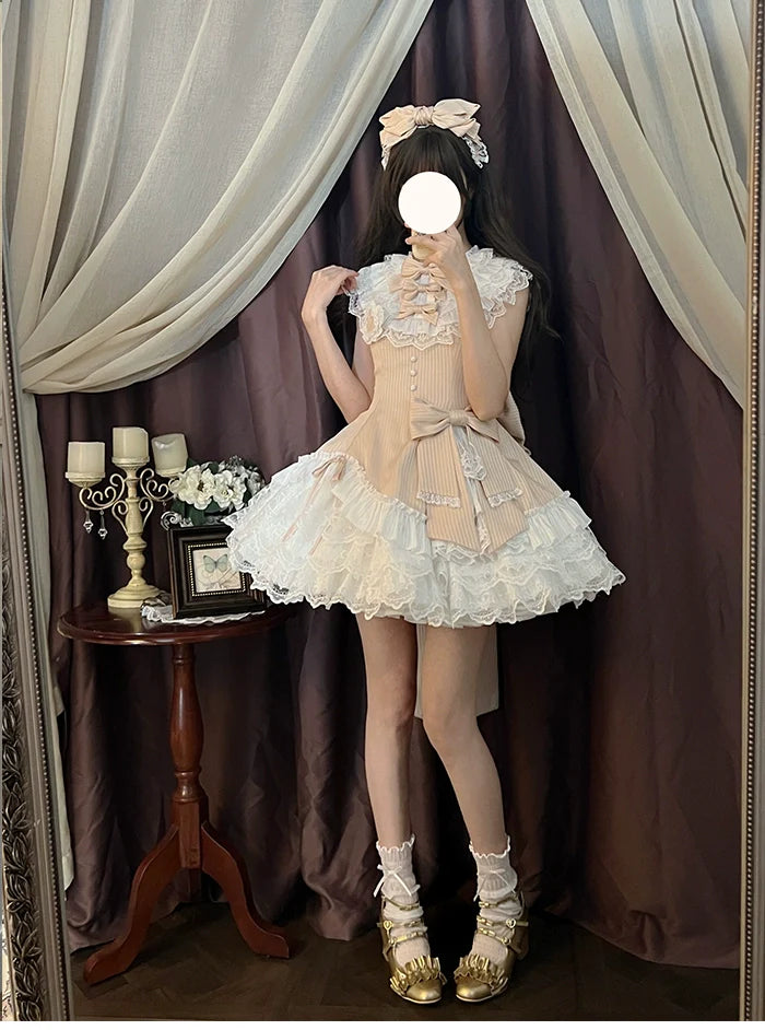 Alice Girl - Arrogant Miss - Sweet Lolita Jumper Dress with Tiered Lace Dress