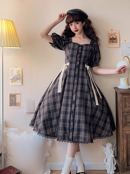 Forest Song - Josephine Academy - Elegant Lolita Black Plaid OP