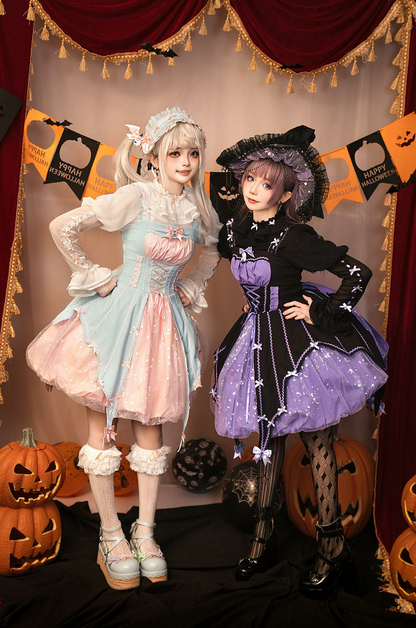 Lemon Honey - Halloween Gothic Lolita Jumper Dress, Pumpkin-inspired Dress