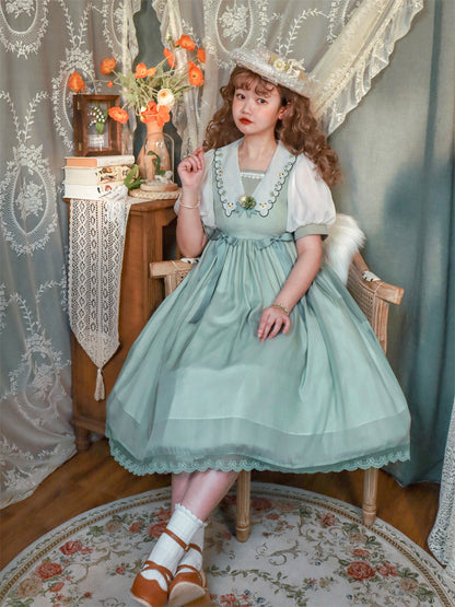 EESSILY - Afternoon Courtryard - Kawaii Lolita Summer Embroidery OP