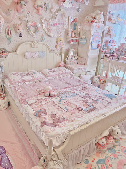 Drunke - Bears Afternoon Tea - Cute Lolita Bedding Set Bear Print Lolita Four-piece Suit