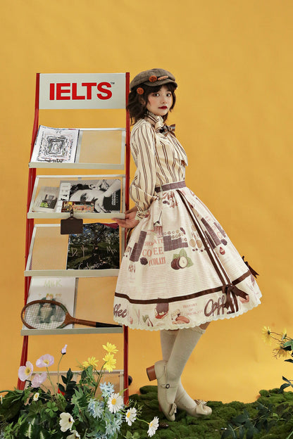 Miss Point - Chocolate Daily Light Sweet Stripe Lolita Blouse