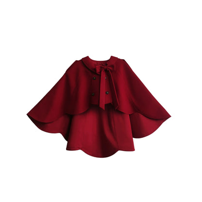 HuTaoMuJK - Little Red Riding Hood - Vintage Lolita Cape & JSK Dress Set
