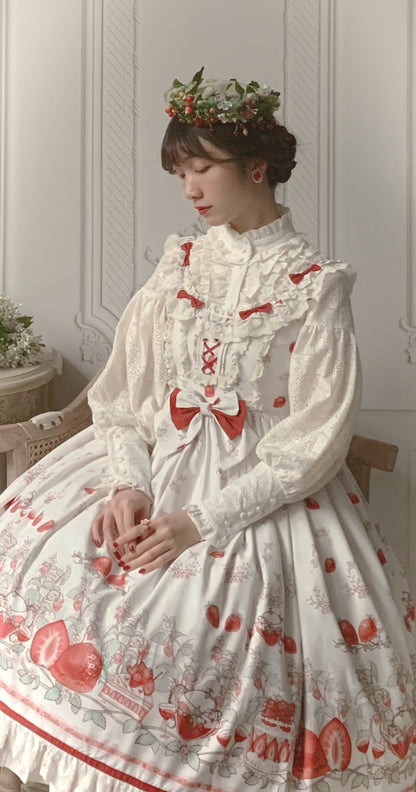 Bodhi Lolita - Strawberry Fruit Tea SP - Apricot Sweet Lolita Jumper Dress