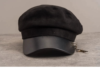 Strange Sugar - Gothic Lolita Hat Leather Buckle Lolita Newsboy Hat