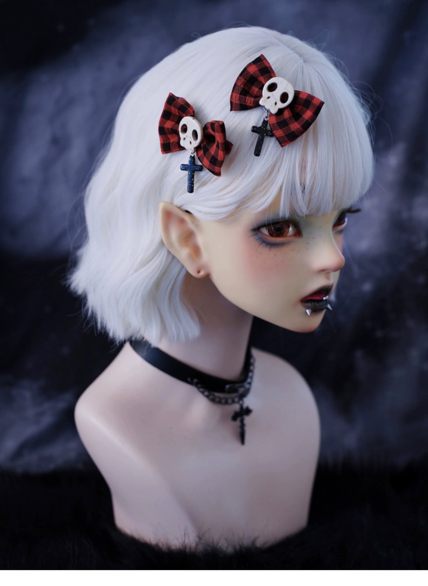 Strange Sugar - Gothic Hair Accessories Set Skulls Sharks Lolita Clips Headbands