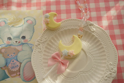 Cat Tea Party - Kwaii Lolita Accessories Moon Lollipop Clay Necklace Ring
