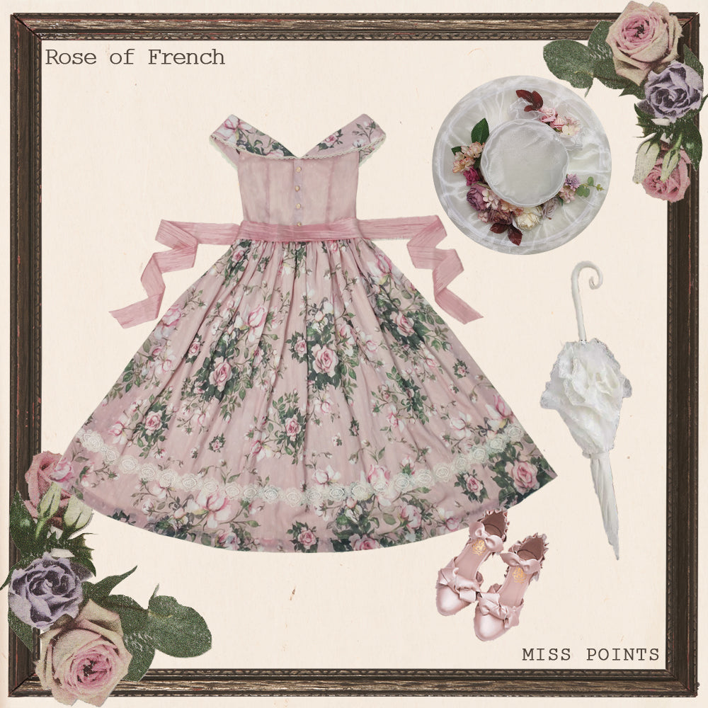 Miss Point - French Rose - Elegant Lolita JSK Dress
