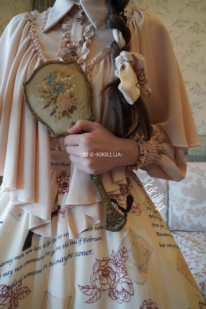 VTGDOLL - World War II love letter - Elegant Lolita Shirt and Lolita Painted SK