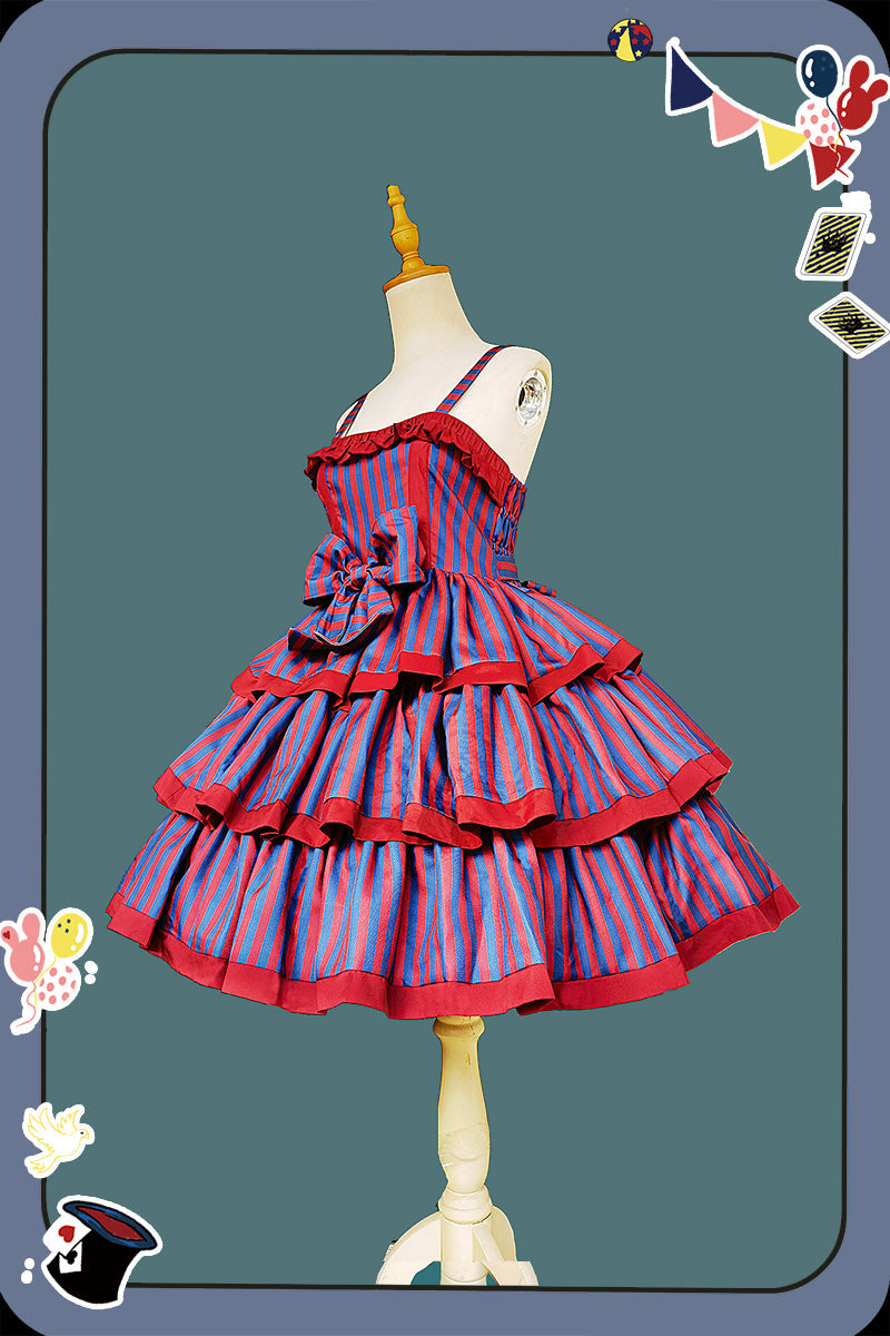 Infanta - Cloth Cat - Kawaii Lolita JSK Multi-Color Tiered Ruffles Dress