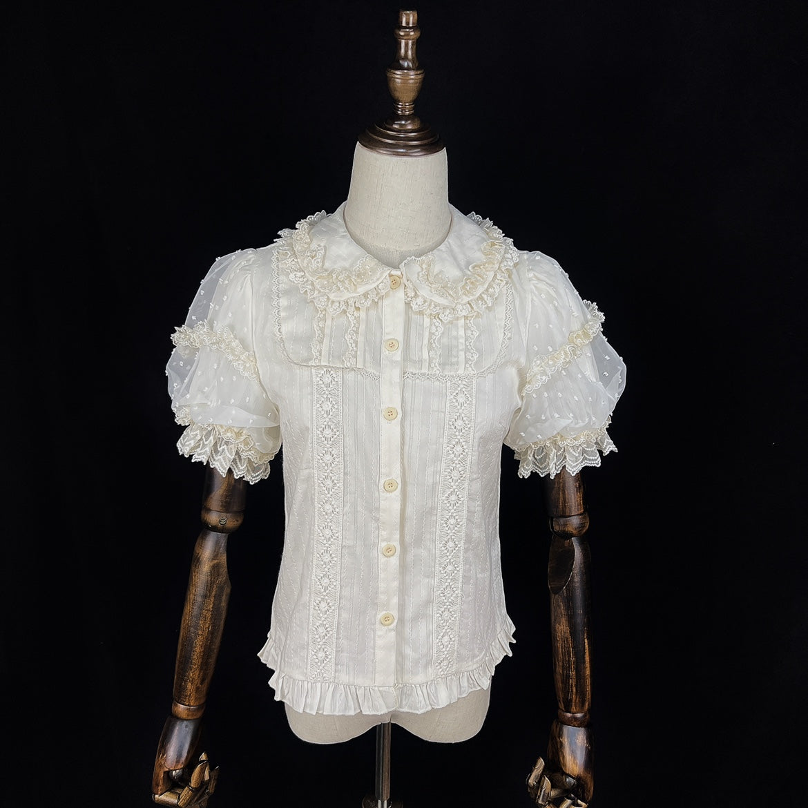 DMFS Lolita - Lollipop - Sweet Lolita Shirt with Double-Layered Puff Sleeves