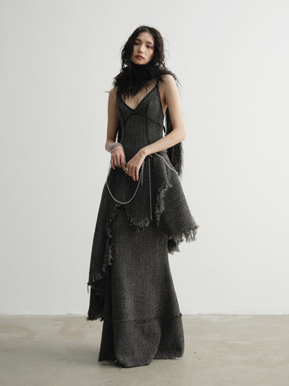 Raw Edge Maxi Skirt