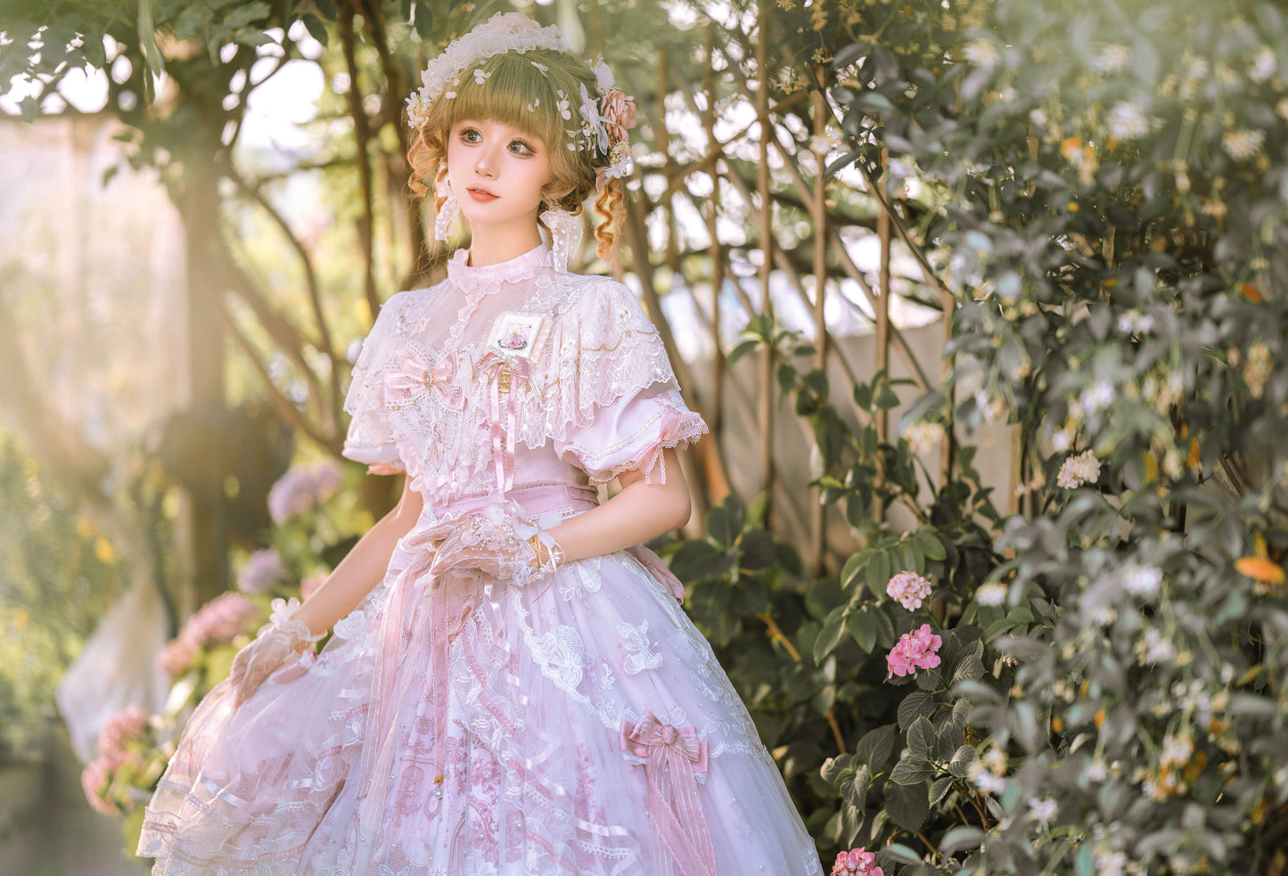 Garden Cat - Sunset Realm Lolita Bride Gorgeous OP FS