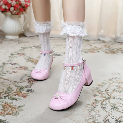 Sosic - Shell Dew - Sweet Lolita Bow Round Toe Shoes
