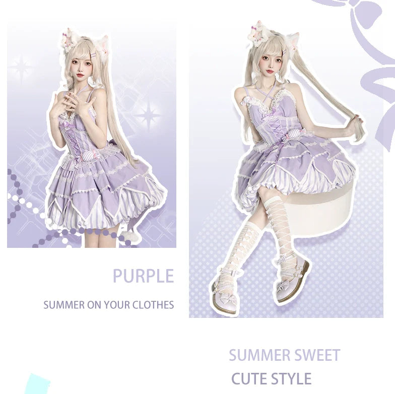 OCELOT - Sweety Gummy - Sweet Lolita JSK Dress Big Bow Flower Bud Lolita Dress