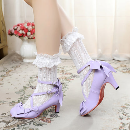 Sosic - Wind Tide Rumors - Cross-Strap Sweet Lolita Handmade Shoes