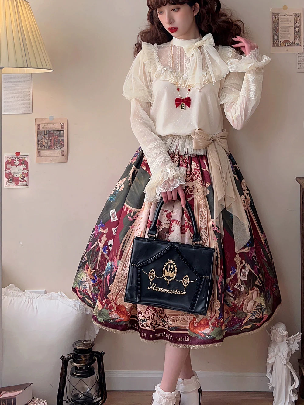 Miss Point - Kaleidoscope - Classical Lolita Shirt Dot Gauze Detachable Puff Sleeve Blouse Customized