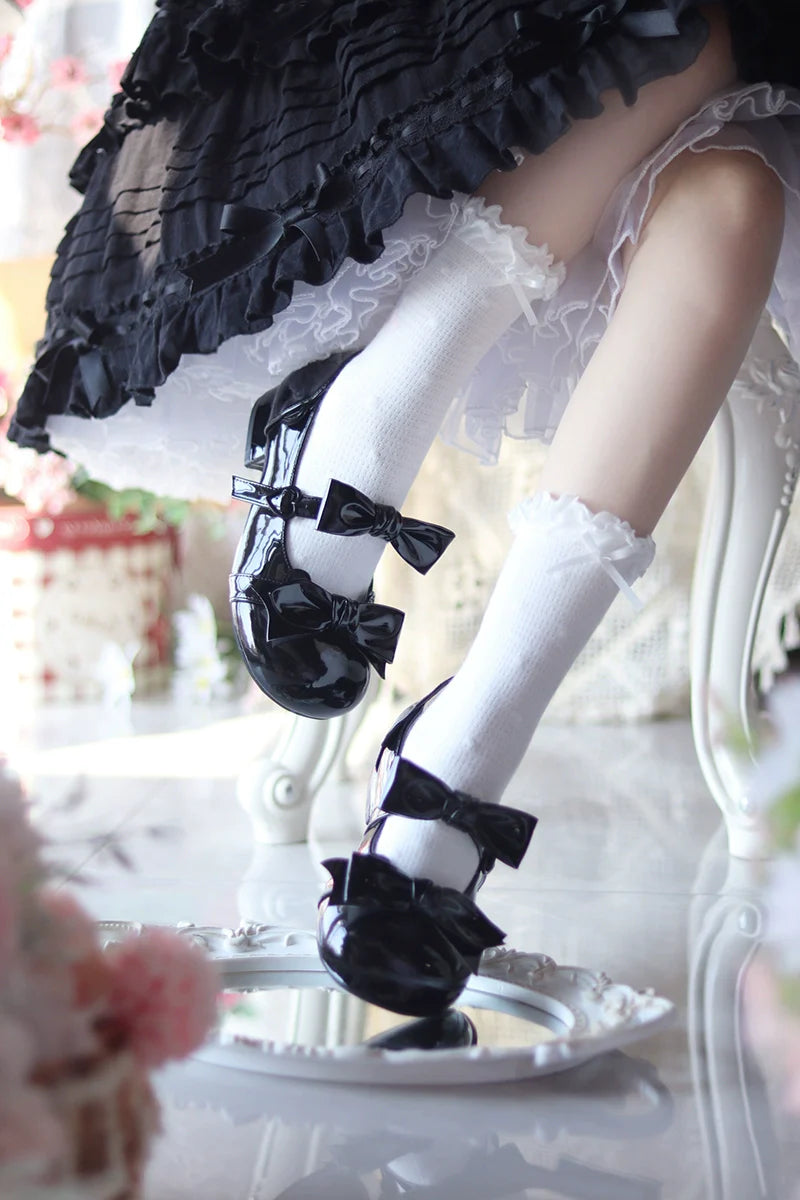 Beauty Bunny - Kawaii Lolita Shoes Low Heels Round Toe PU Shoes