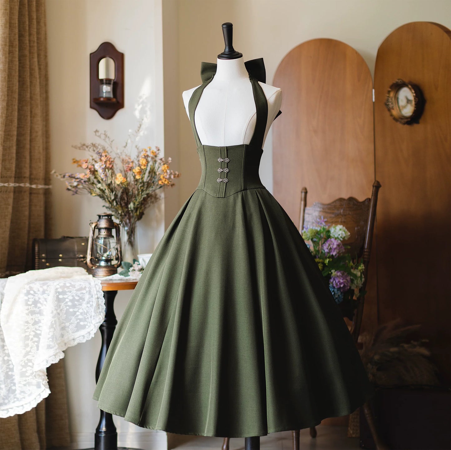 Forest Wardrobe - Vintage Lolita Fishbone Halter SK, Autumn Jacket