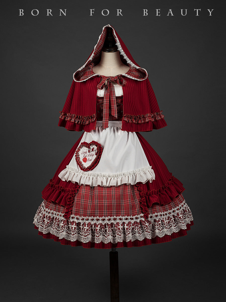Youpairui - Little Red Riding Hood - Length Two-wear Hooded Lolita Cape