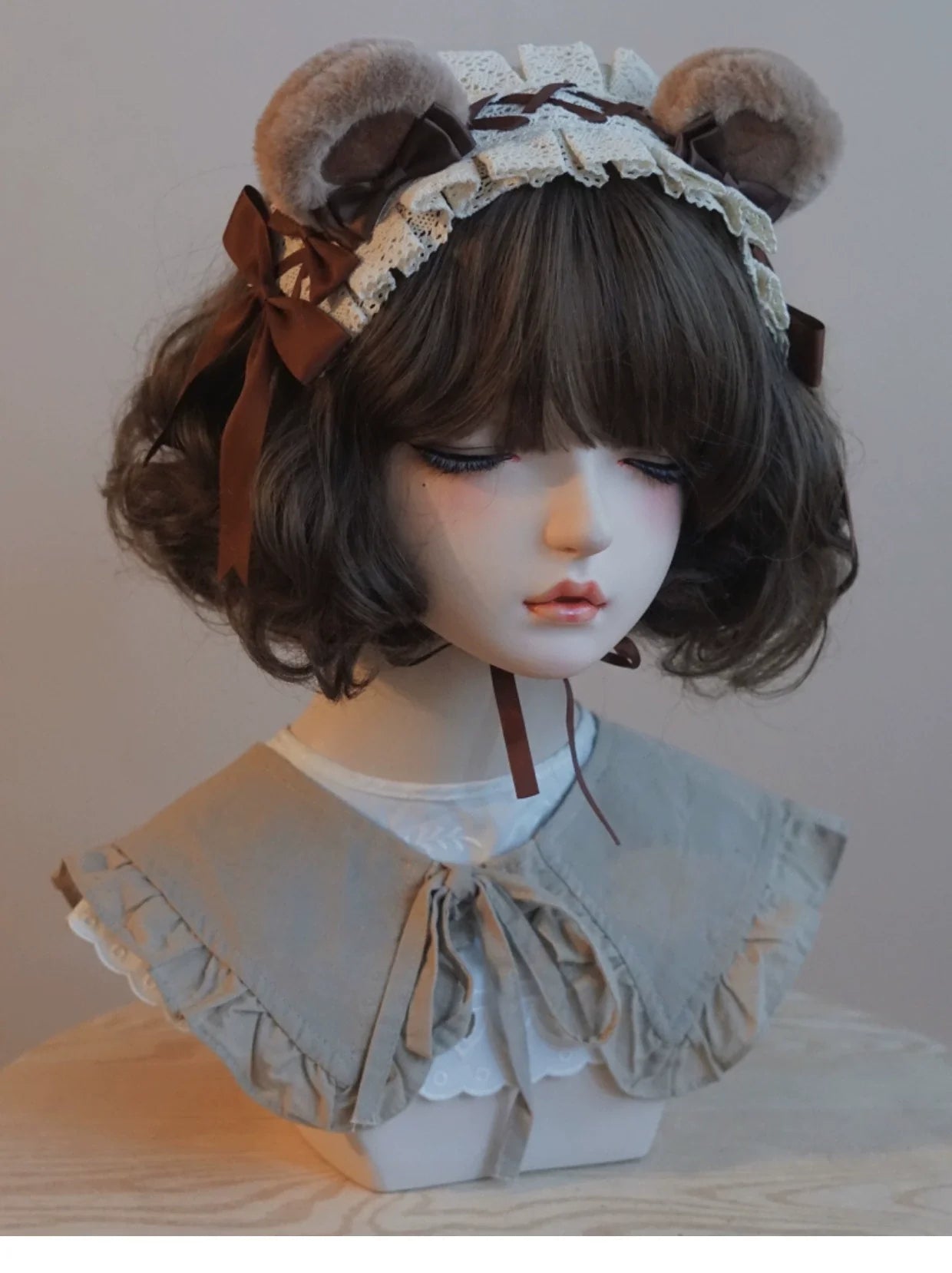 Besozealous - Handmade Lolita KC Animal Ear Coffee Hairband