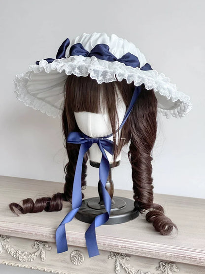 MAID - Vintage Lolita Hat Striped Lace Hat