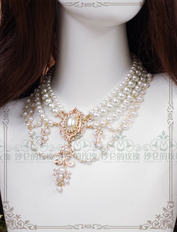 Rose of Sharon - Baroque Layered Pearl Lolita Necklace