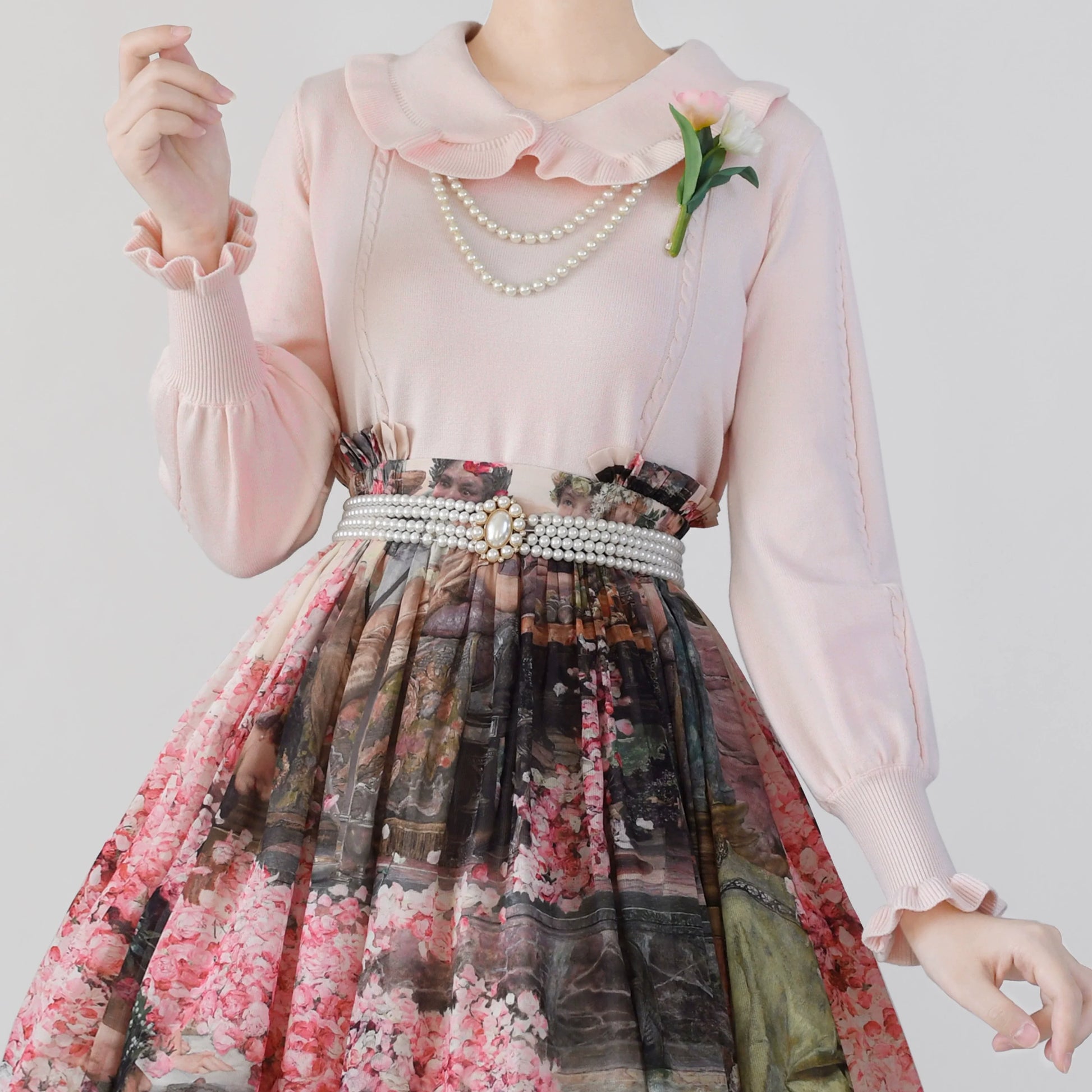 MIST - Japanese Style Lolita Sweater Puff Sleeves Knit Undershirt