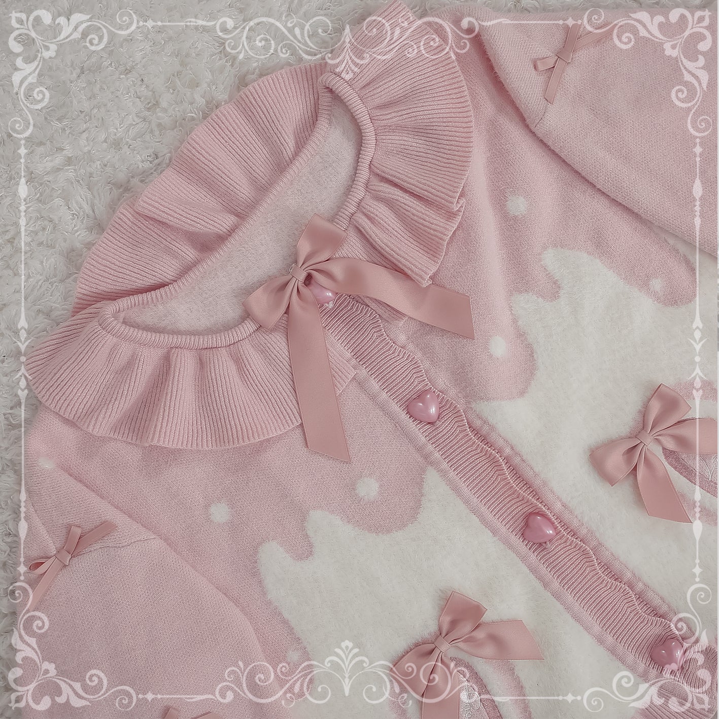 MIST - Beating Heart - Sweet Lolita Thick Sweater Coat Puff Sleeve