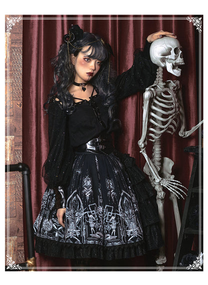 YingLuoFu - Red Heart Eyes - Retro Gothic JSK Dress
