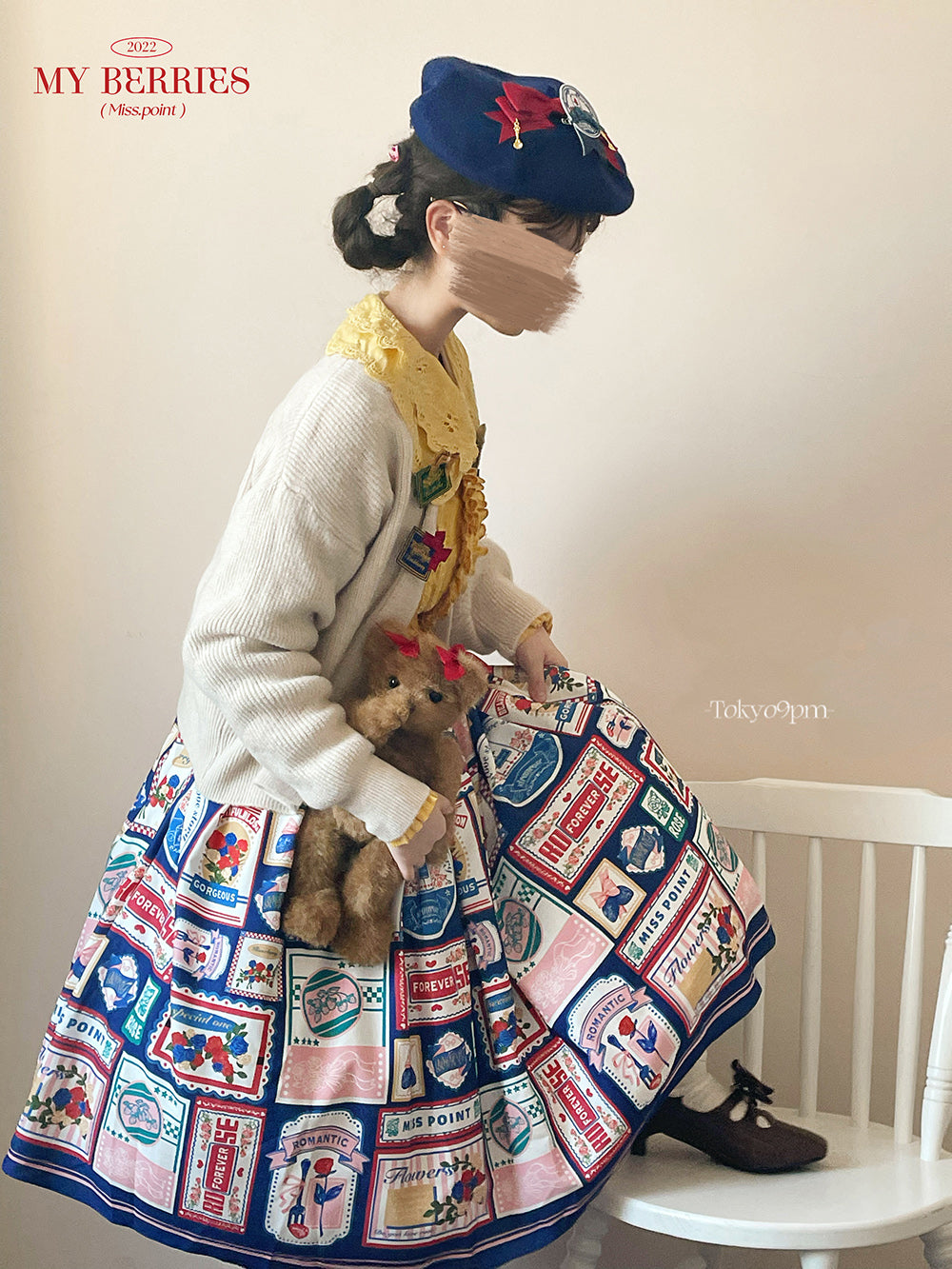 Miss Point - Strawberry Rose - Vintage American High Waist Lolita SK