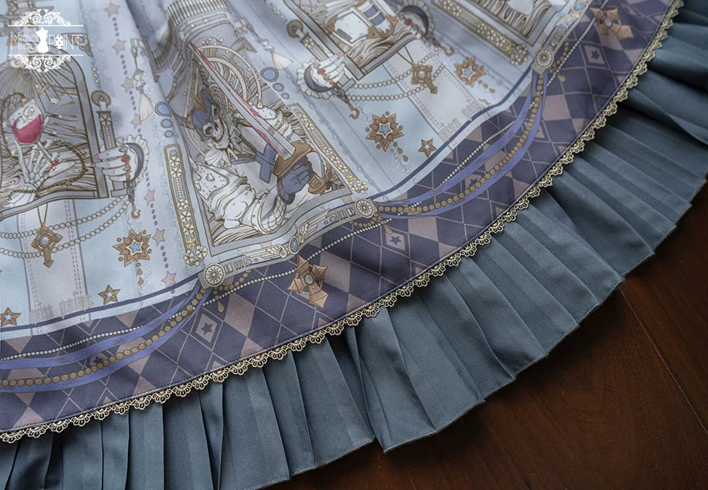 Miss Point - Demon Hunting Notes - Gothic Lolita Cross Print Short Skirt