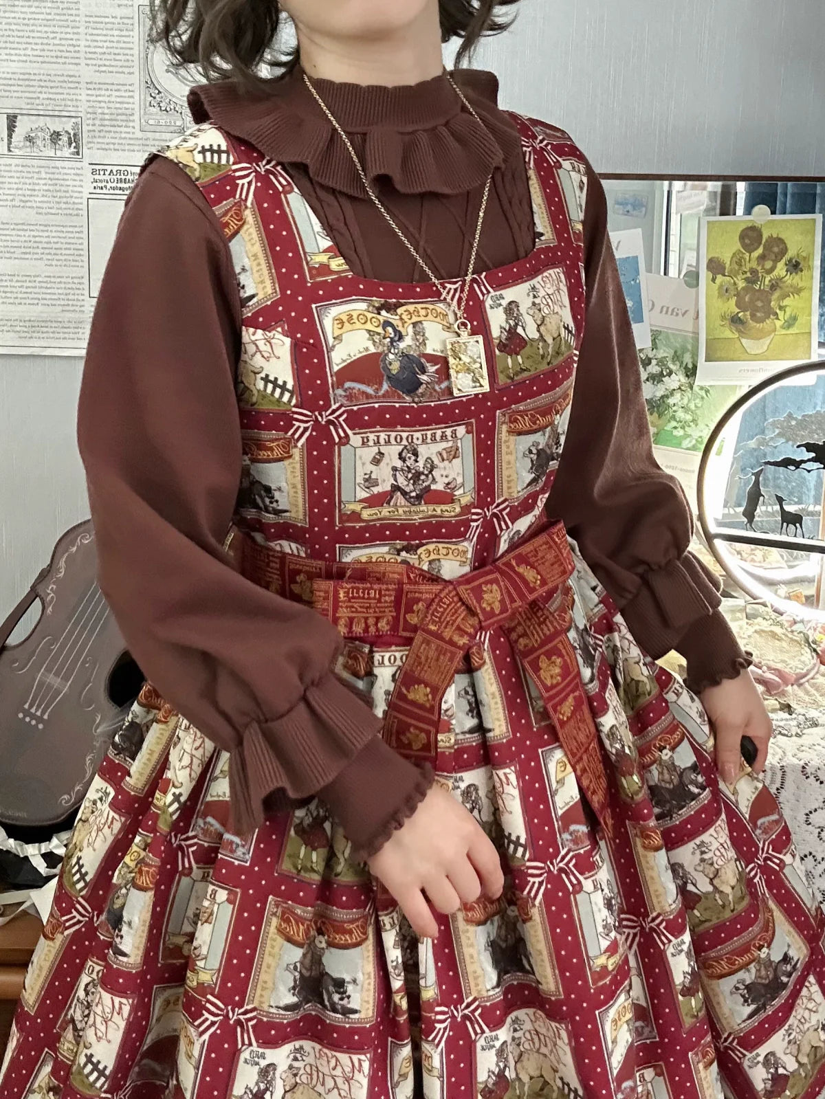 Forest Fluorescent Carps - Sweet Lolita Sweater Autumn and Winter Lolita Inner Wear