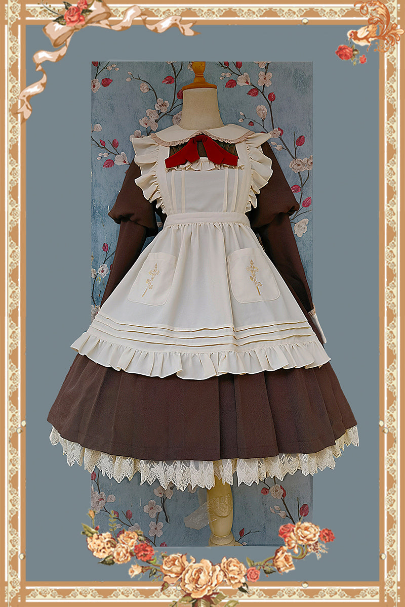 Infanta - Suliko - Maid Lolita OP Set with Soldier Style Waist Pack and Apron