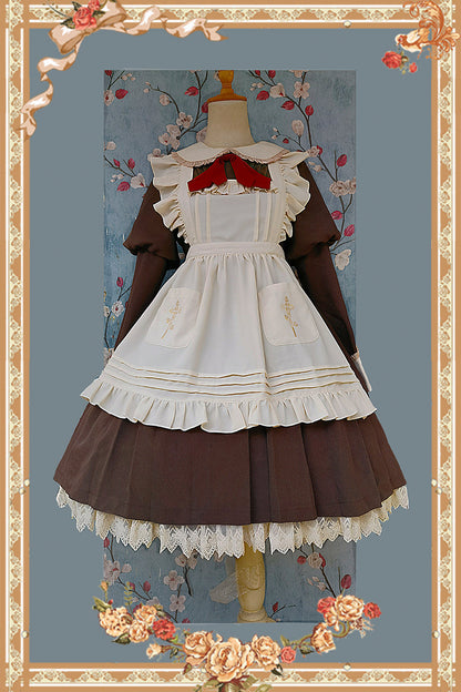 Infanta - Suliko - Maid Lolita OP Set with Soldier Style Waist Pack and Apron