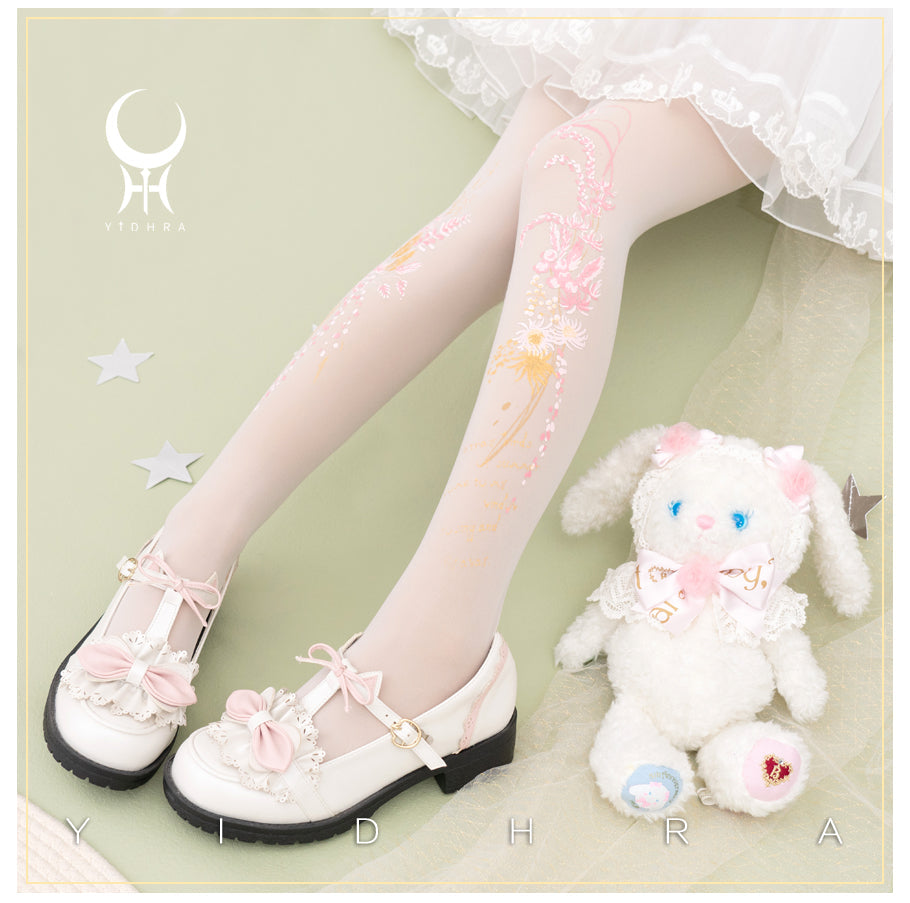 Yidhra - Vintage Flower Printed Panty-hose Spring Summer