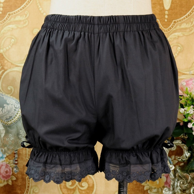 DMFS Lolita - Daily Cotton Lolita Bloomers Black and White Pettipants