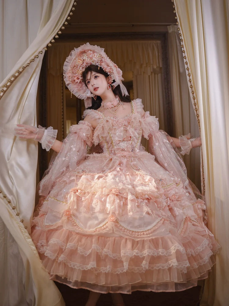 Cat Fairy - Runaway Princess - Pink Wedding Lolita Dress, Plus Size Friendly
