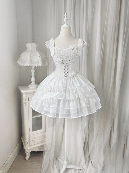 Your princess - Sweet Lolita White Princess Flounce Hemline OP
