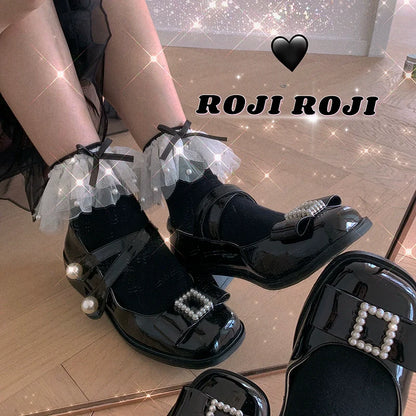 Roji Roji - Sweet Lolia Socks Mid-tube Cotton Lolita Lace Bow Socks