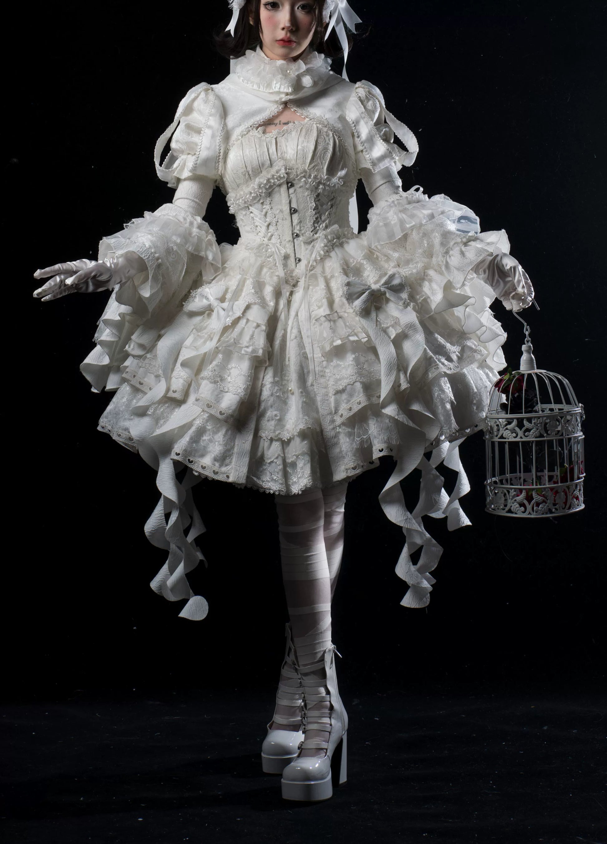 Smoothy - Caliburn - Gothic Lolita JSK Dress with Bolero with Detachable Sleeves