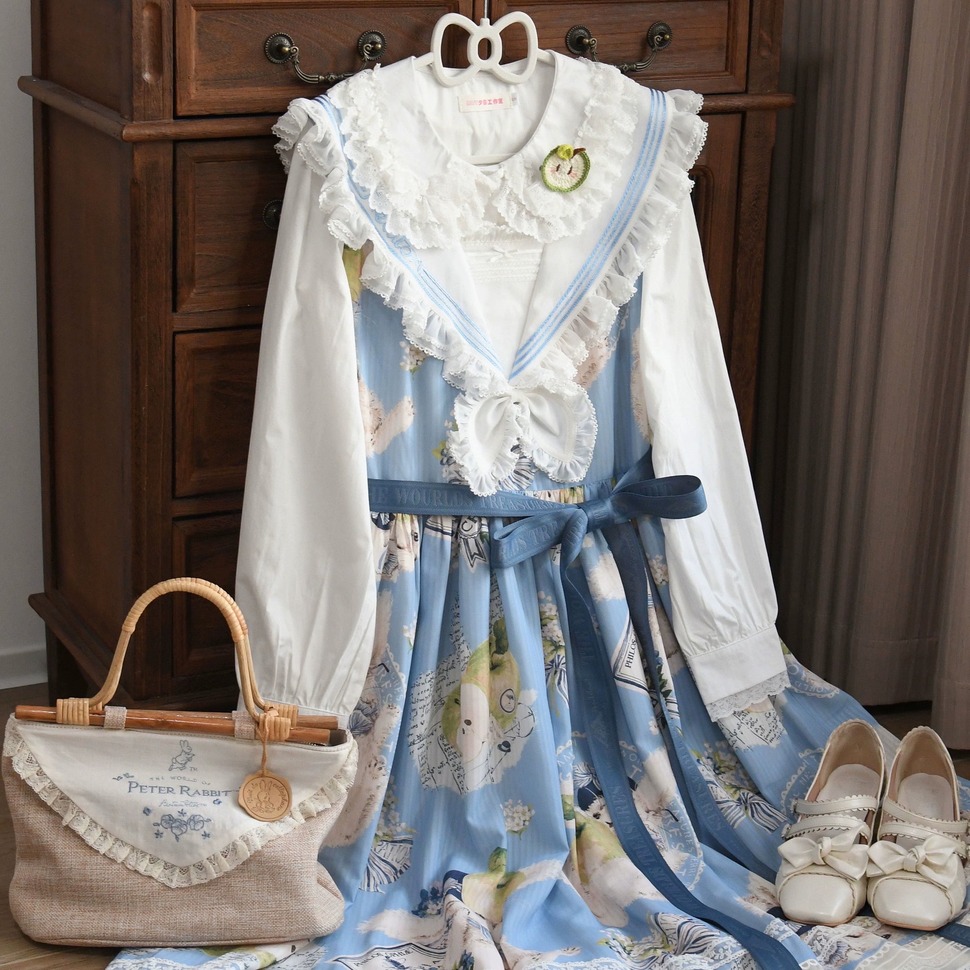 MIST - Half Sugar Milk Cake - Kawaii Lolita Blouse Peter-pan Collar and Puffy Sleeve Shirt