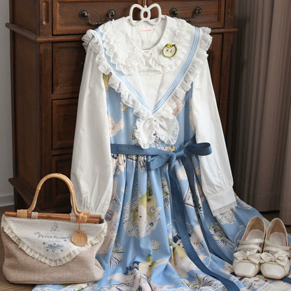 MIST - Half Sugar Milk Cake - Kawaii Lolita Blouse Peter-pan Collar and Puffy Sleeve Shirt