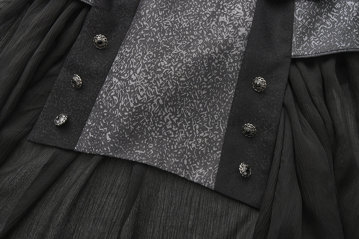 Immortal Thorn - Eternal Displaced Boundary - Ouji Lolita Vest Coat, Detachabl Back Trailing