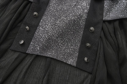 Immortal Thorn - Eternal Displaced Boundary - Ouji Lolita Vest Coat, Detachabl Back Trailing