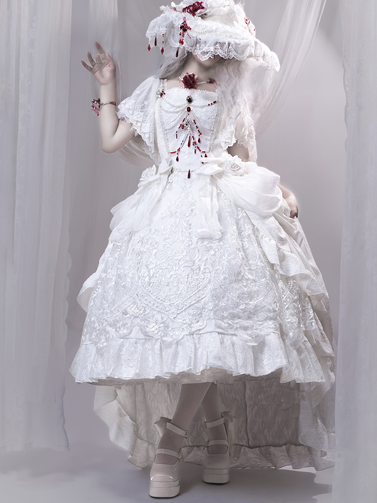 Dreamland - Floating Dream Lily - Elegant Lolita High Heel Shoes, Detachable Bow