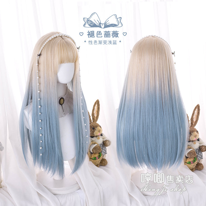 Hengji - Y2K Gradient Color Long Straight Lolita Wig