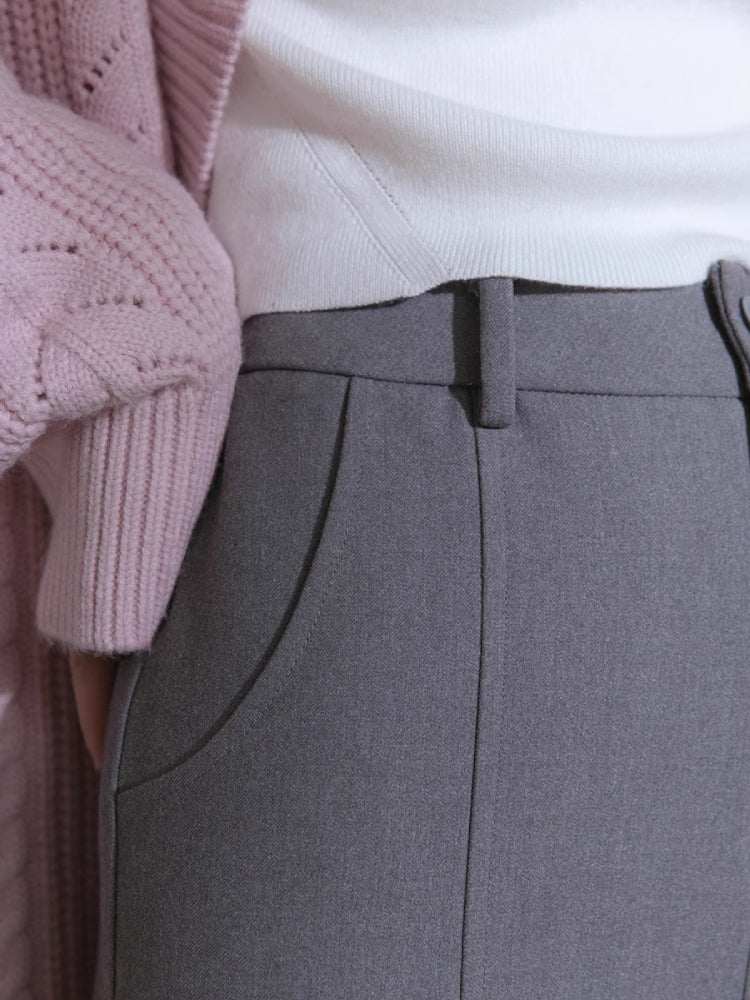 Handmade wool low waist pants【s0000005787】