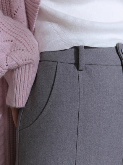 Handmade wool low waist pants【s0000005787】